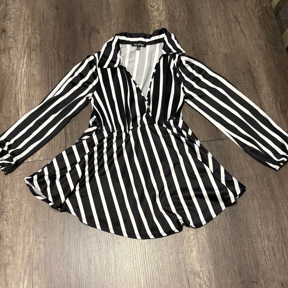 Black and White Striped Dress